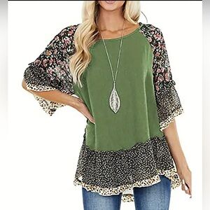 BOHO mixed media tee